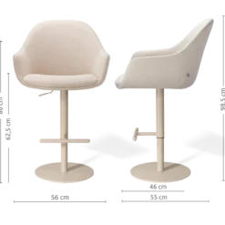 Barkruk Niva-Mae draaibare tulp beige Beige