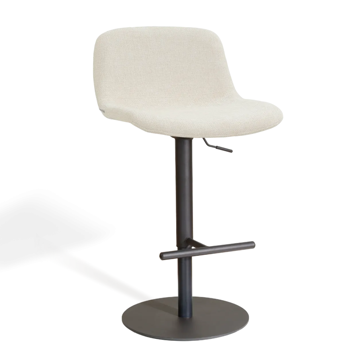Barkruk Niva-Mats zwart onderstel cottonbeige