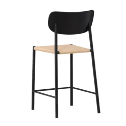 Barkruk Rian met rotan zitting zwart - 67 cm