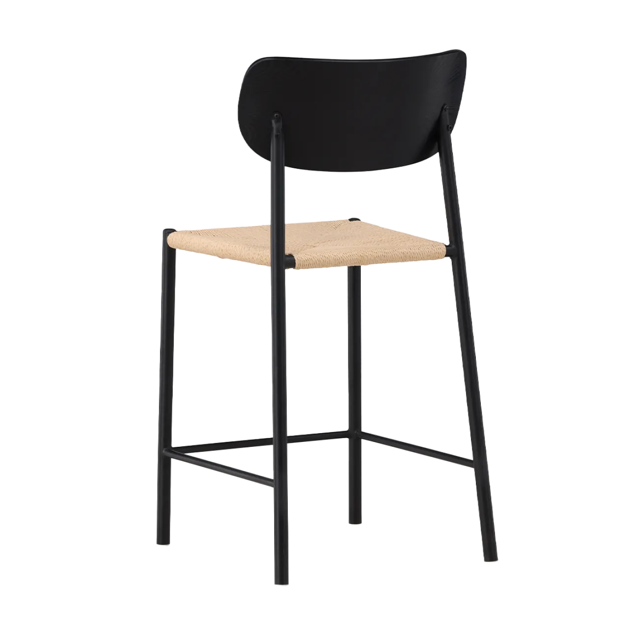 Barkruk Rian met rotan zitting zwart - 67 cm