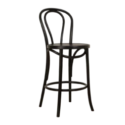 Barkruk Vienna Thonet No. 18 houten black stained H65 cm