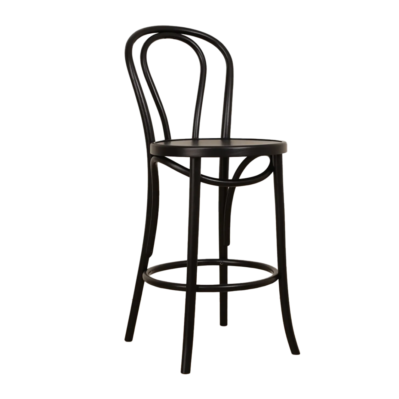 Barkruk Vienna Thonet No. 18 houten black stained H65 cm