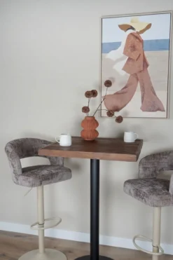 Barkruk Vince beige onderstel taupe