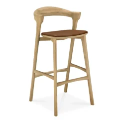 Barstoel Bok gelakt eiken/cognac 76