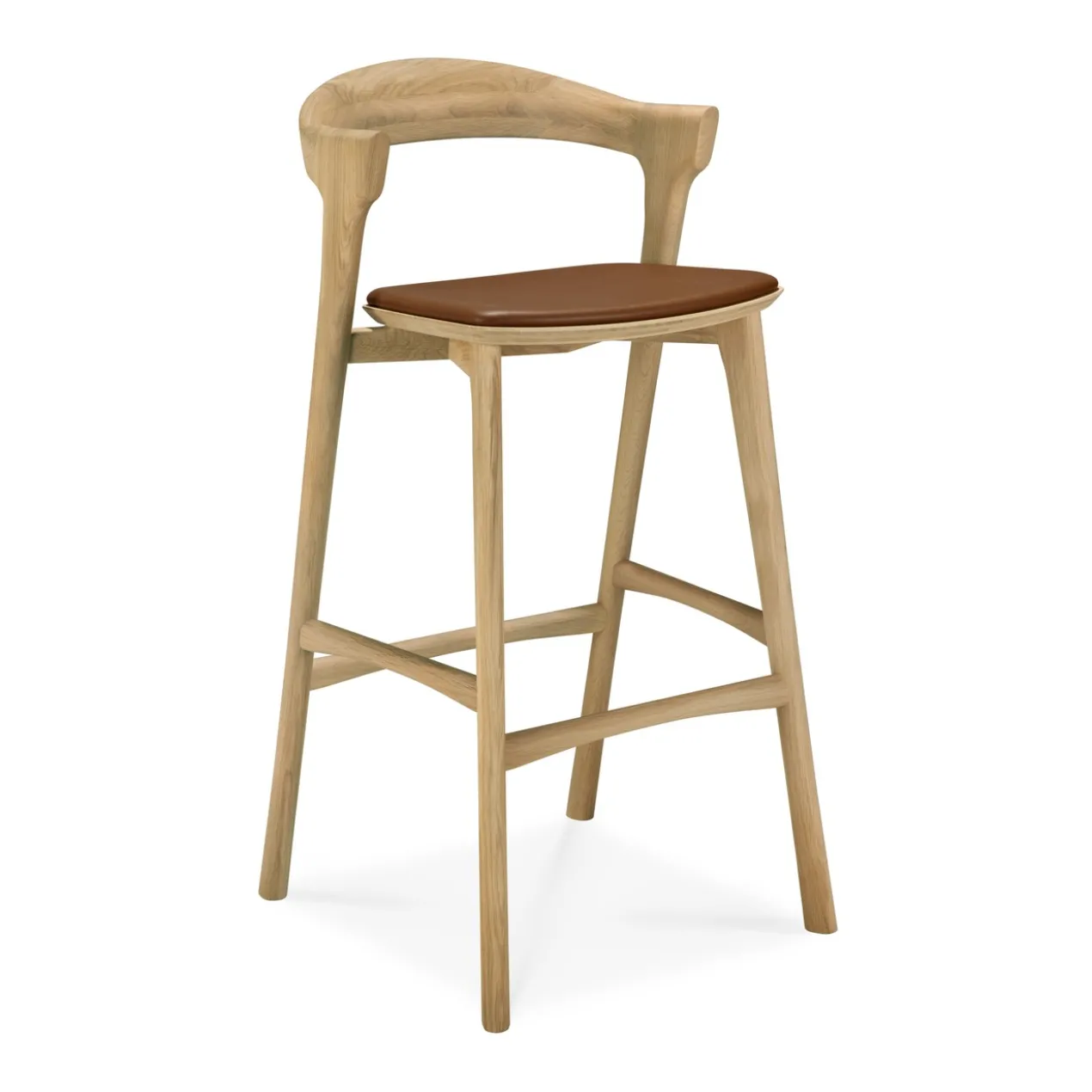 Barstoel Bok gelakt eiken/cognac 76