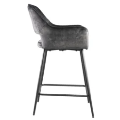 Barstoel Pim Velvet Antraciet M