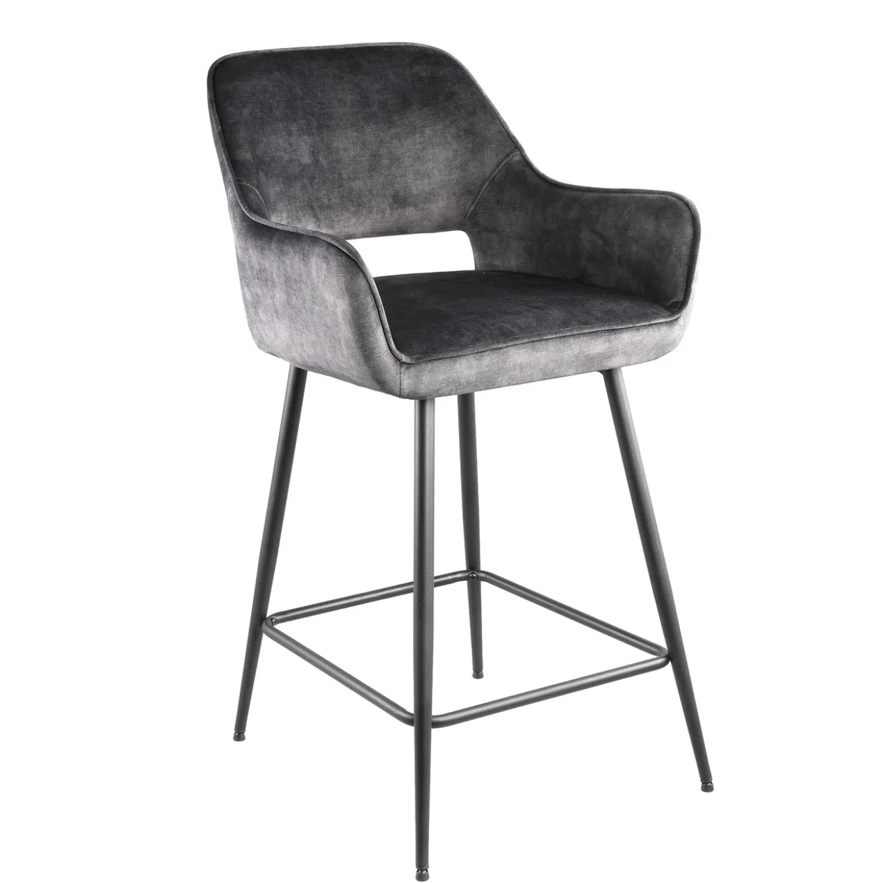 Barstoel Pim Velvet Antraciet M