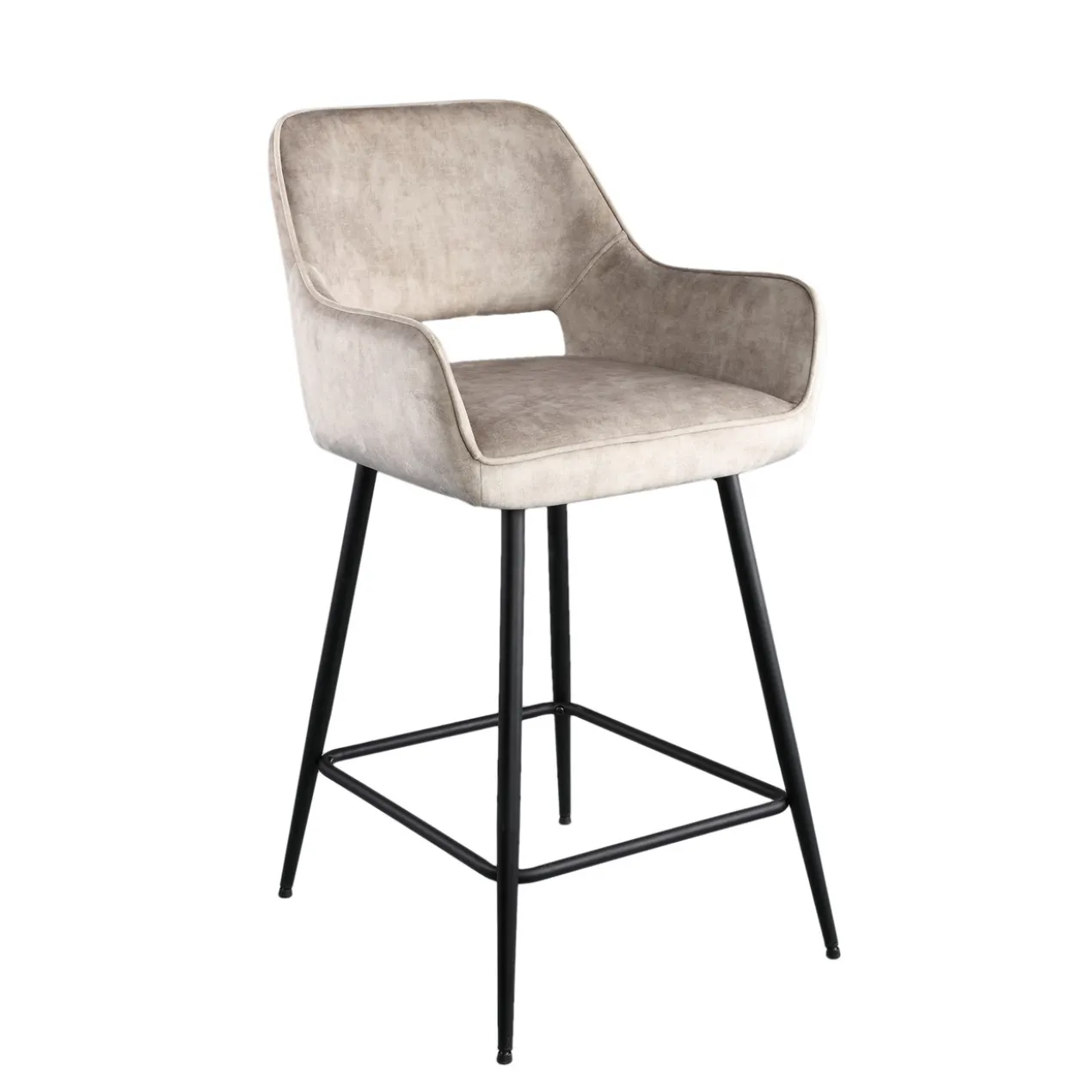 Barstoel Pim Velvet Beige M