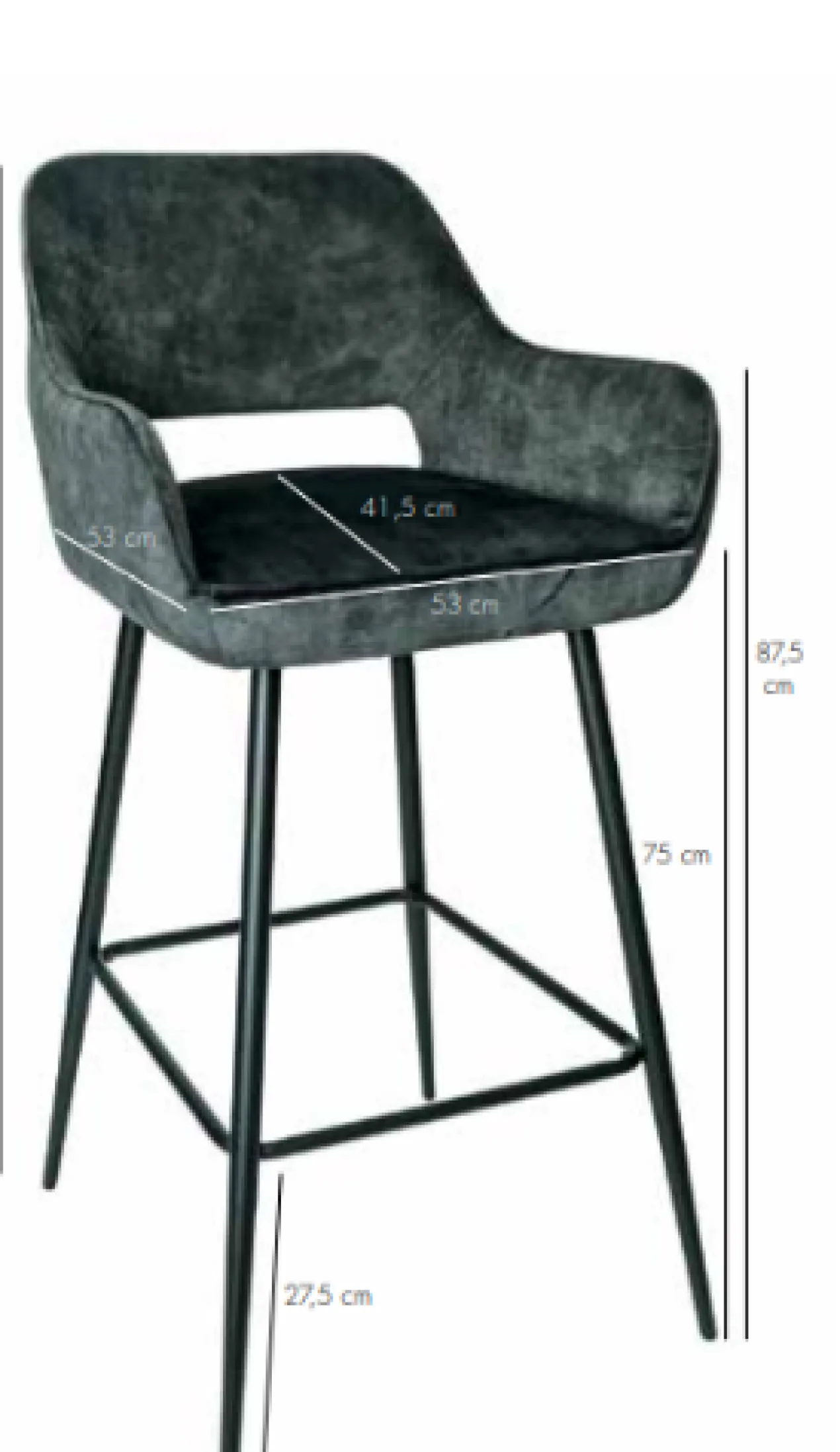 Barstoel Pim Velvet Oker M