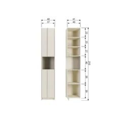 Basu smalle kast 40cm grenen dust incl. concrete decor [fsc]