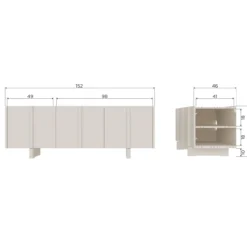 Basu tv meubel 152 cm grenen dust [fsc]
