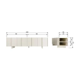 Basu tv meubel 200 cm grenen dust [fsc]