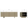 Basu tv meubel 152 cm grenen moss [fsc]