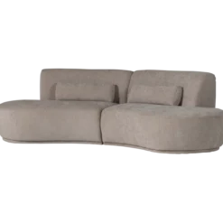 Batavier half ronde bank 4-zits velvet zand melange