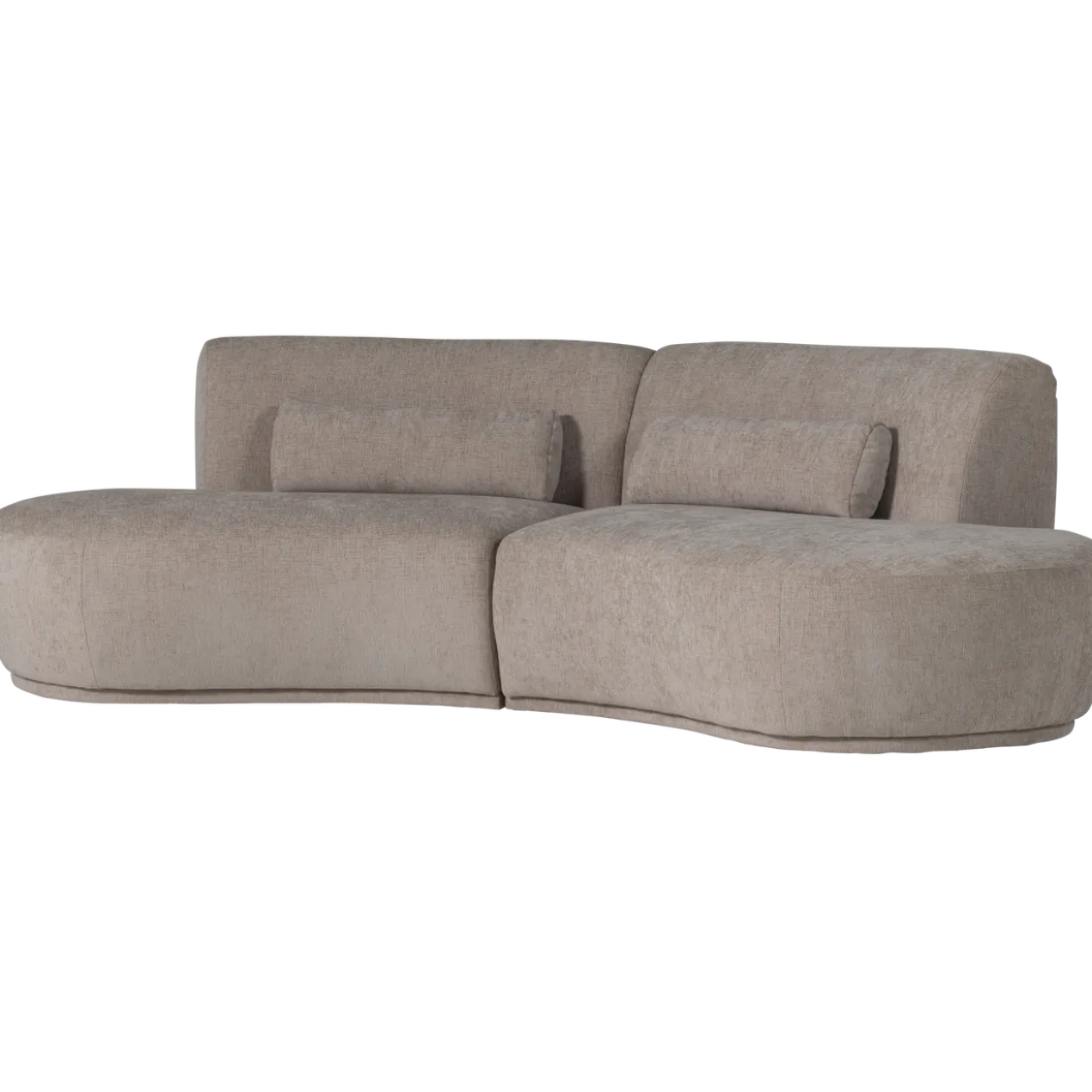 Batavier half ronde bank 4-zits velvet zand melange