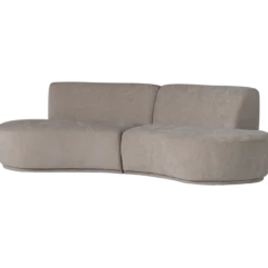 Batavier half ronde bank 4-zits velvet zand melange