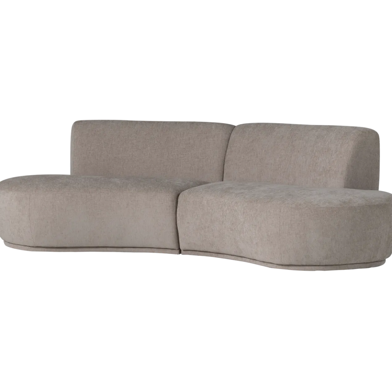 Batavier half ronde bank 4-zits velvet zand melange