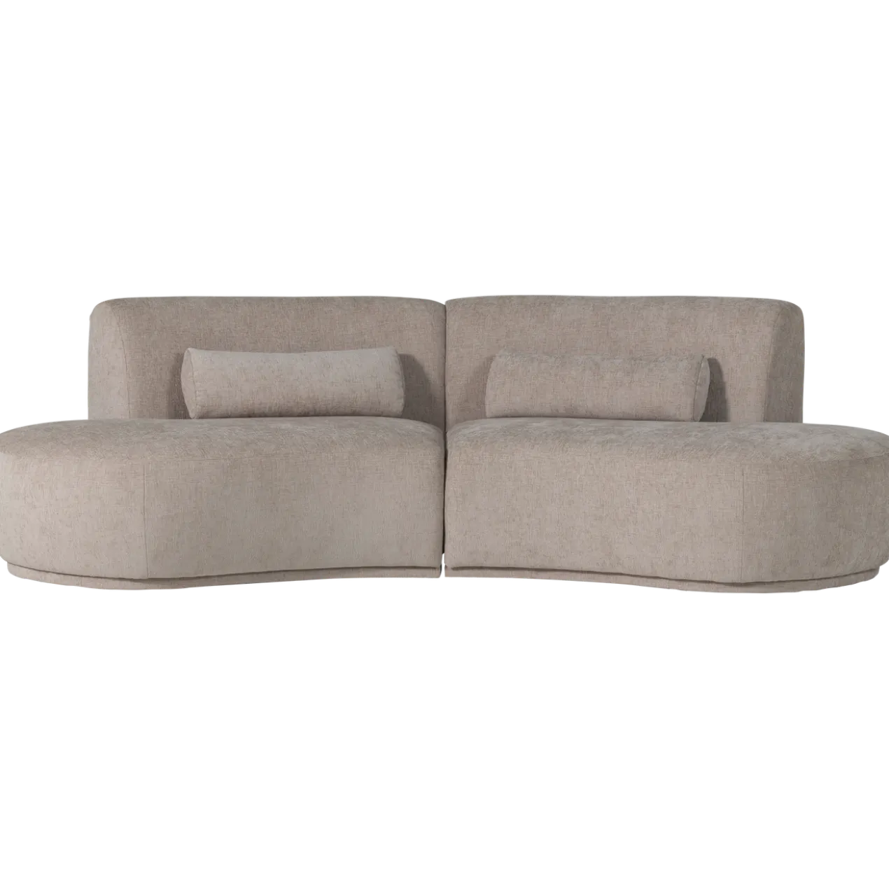 Batavier half ronde bank 4-zits velvet zand melange