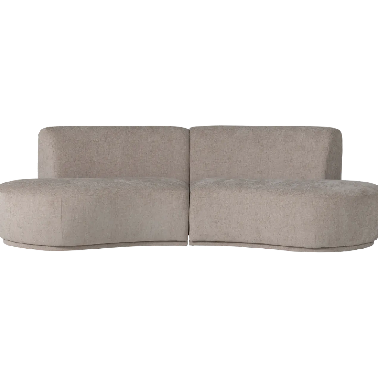 Batavier half ronde bank 4-zits velvet zand melange