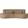 Batavier half ronde bank 4-zits velvet lichtbruin melange