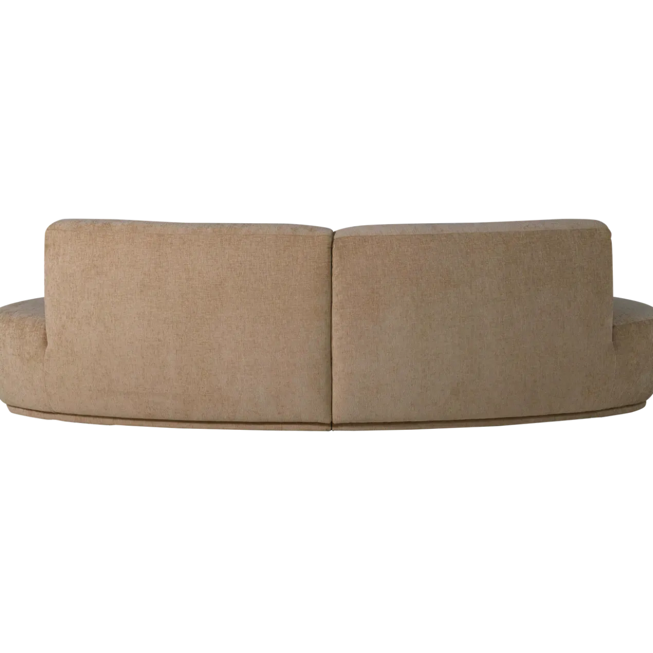 Batavier half ronde bank 4-zits velvet lichtbruin melange