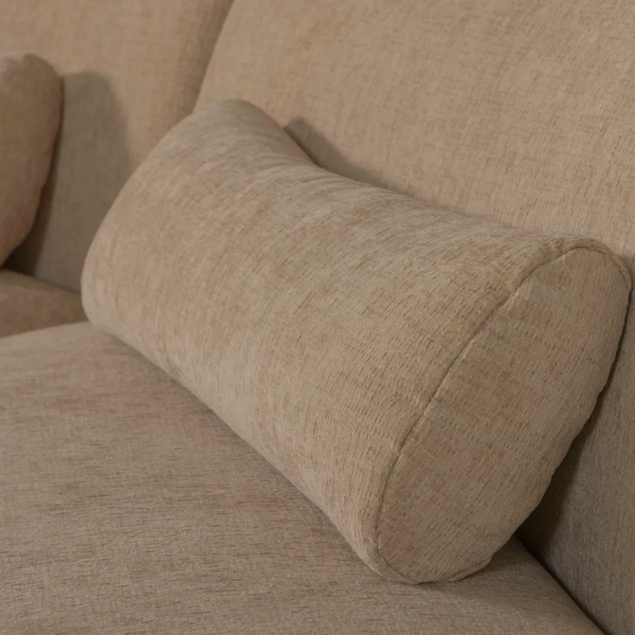 Batavier half ronde bank 4-zits velvet lichtbruin melange