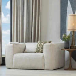 Bean fauteuil grove melange stof naturel