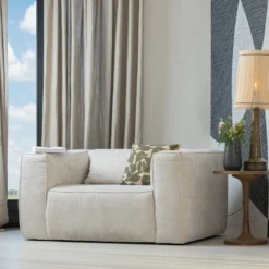 Bean fauteuil grove melange stof naturel