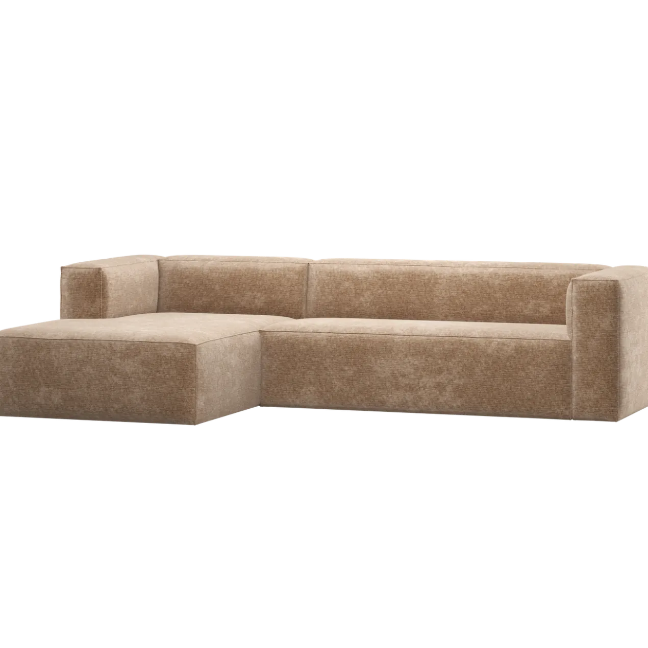 Bean hoekbank links chenille velvet perzikroze