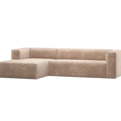 Bean hoekbank links chenille velvet naturel