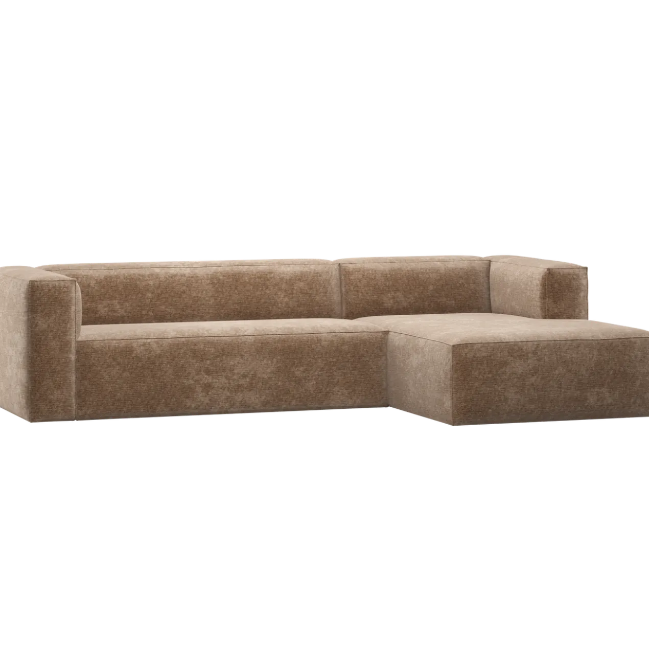 Bean hoekbank rechts chenille velvet taupe