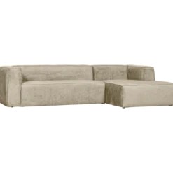 Bean hoekbank rechts structure velvet buttermilk