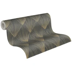 Behang Art deco bruin
