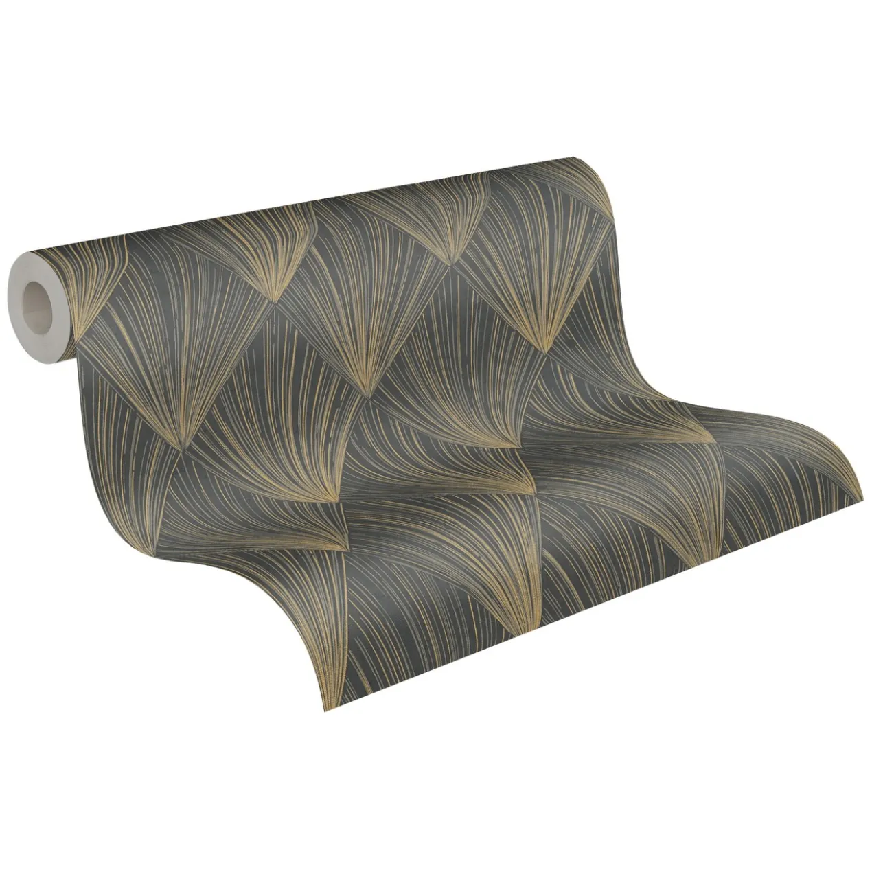 Behang Art deco bruin