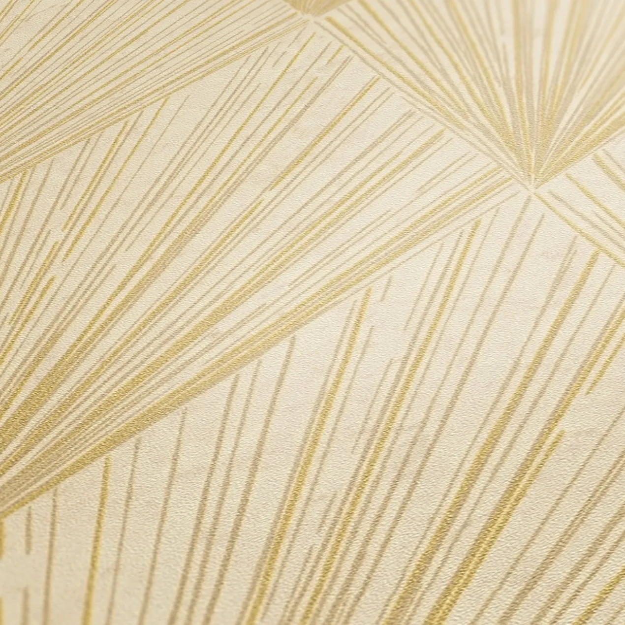 Behang Art deco geel