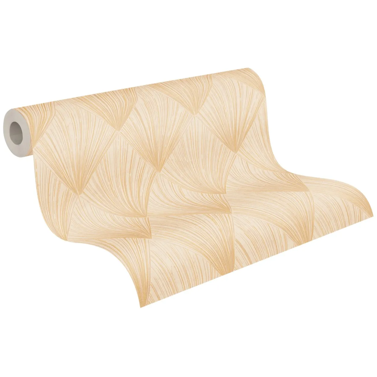 Behang Art deco geel