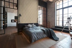 Behang Art deco geel