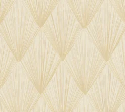 Behang Art deco geel