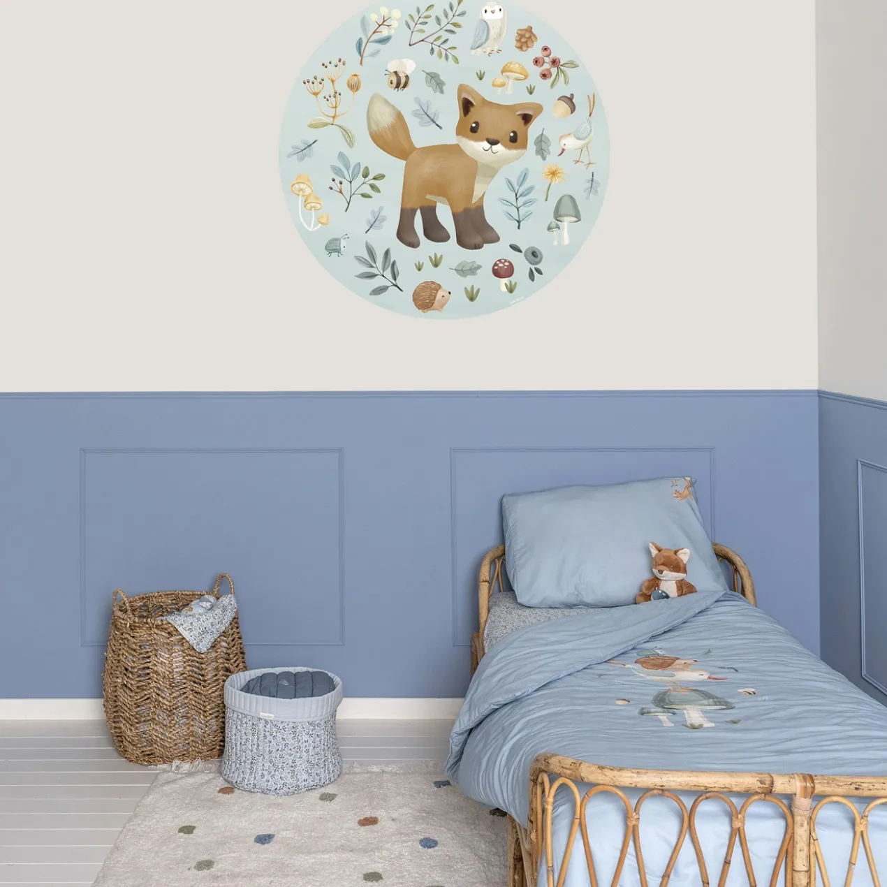 Behangcirkel Forest Friends blauw Ø100 cm