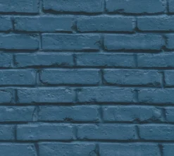 Behang 3D Steen Effect blauw