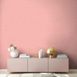 Behang licht gestructureerd met cirkelpatronen – roze, oranje, beige Licht gestructureerd behang met cirkelpatronen – roze, oranje, beige #1