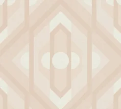 Behang met geometrische ornamenten in zachte kleuren – beige, crème, wit Retro behang met geometrische ornamenten in zachte kleuren – beige, crème, wit #1