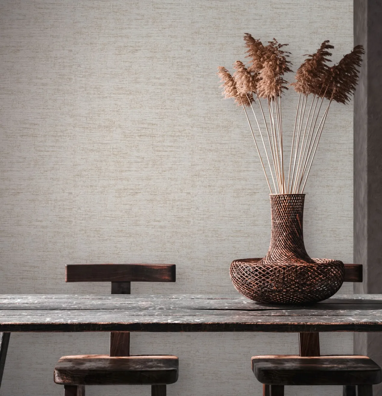 Behang Mio Tokyo grasweefsel creme