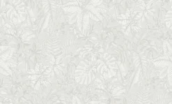 Behang Monstera Bladeren & Varens wit