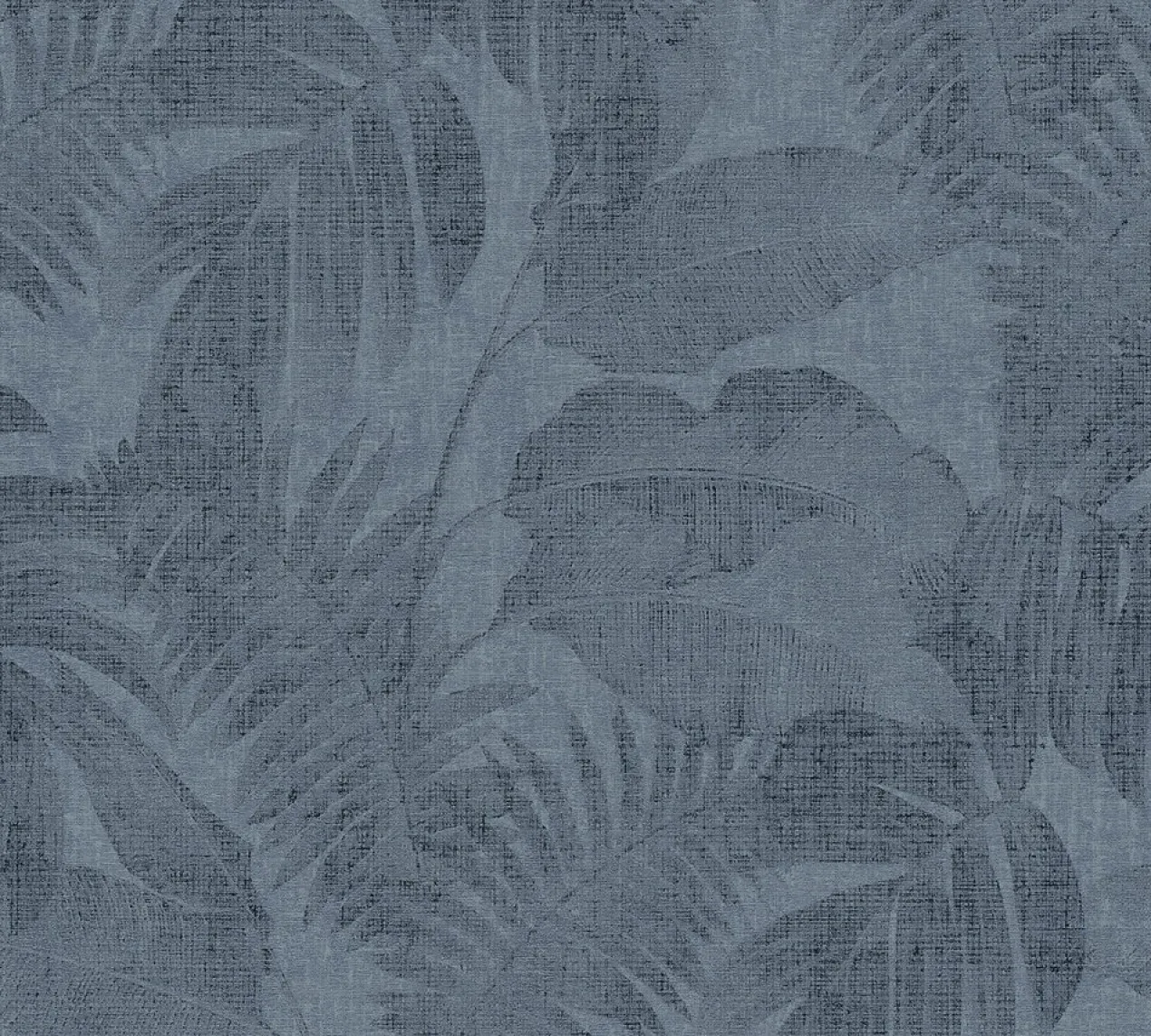 Behang Tropische bladeren blauw
