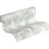 Behang Tropische bladeren groen/wit
