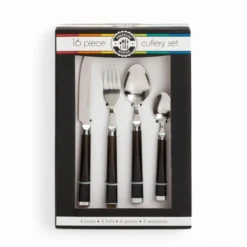 Bestekset rvs zwart handvat - set van 16
