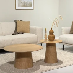 Bijzettafel Arlo Ø50 cm naturel