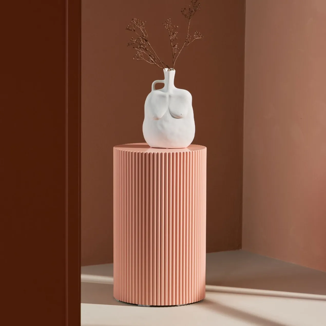 Bijzettafel Asa Ø31 cm zacht roze