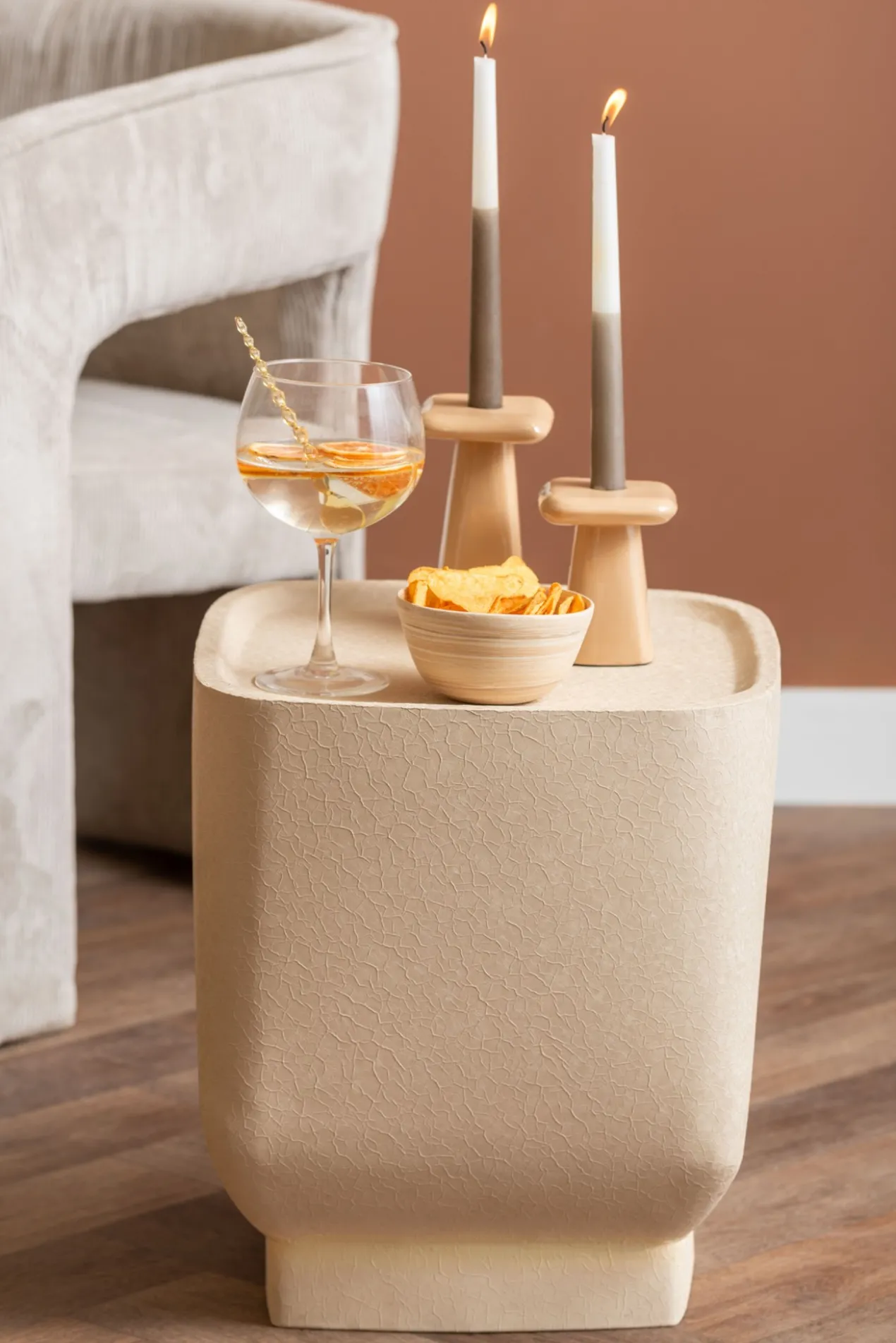 Bijzettafel Boaz Cuadro warm grey